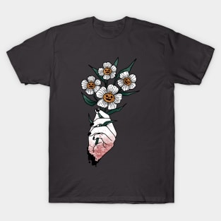 Pumpkin flowers with bloody hand T-Shirt